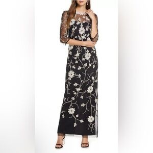 JS Collections 867094 Beaded & Embroidered Column Gown ($358)